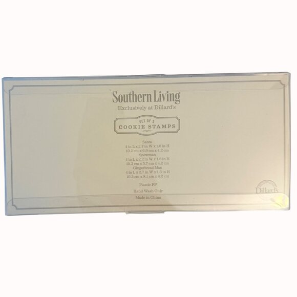 Southern Living Christmas Baking Set Cookie Stamps Flour Sifter Let It Snow - Picture 5 of 16